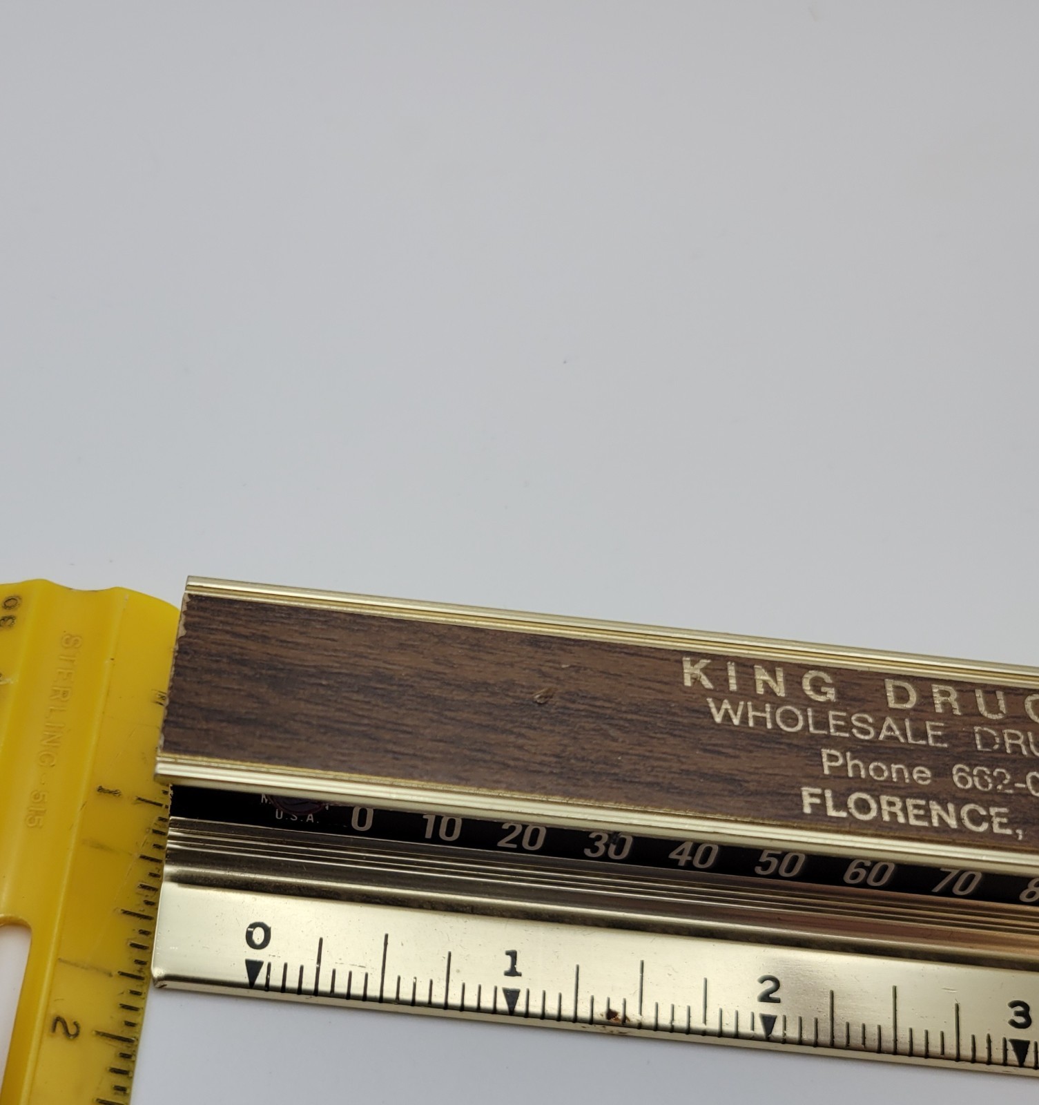 King Drug Company Wholesale Druggist Florence SC Paperweight Thermometer Ruler