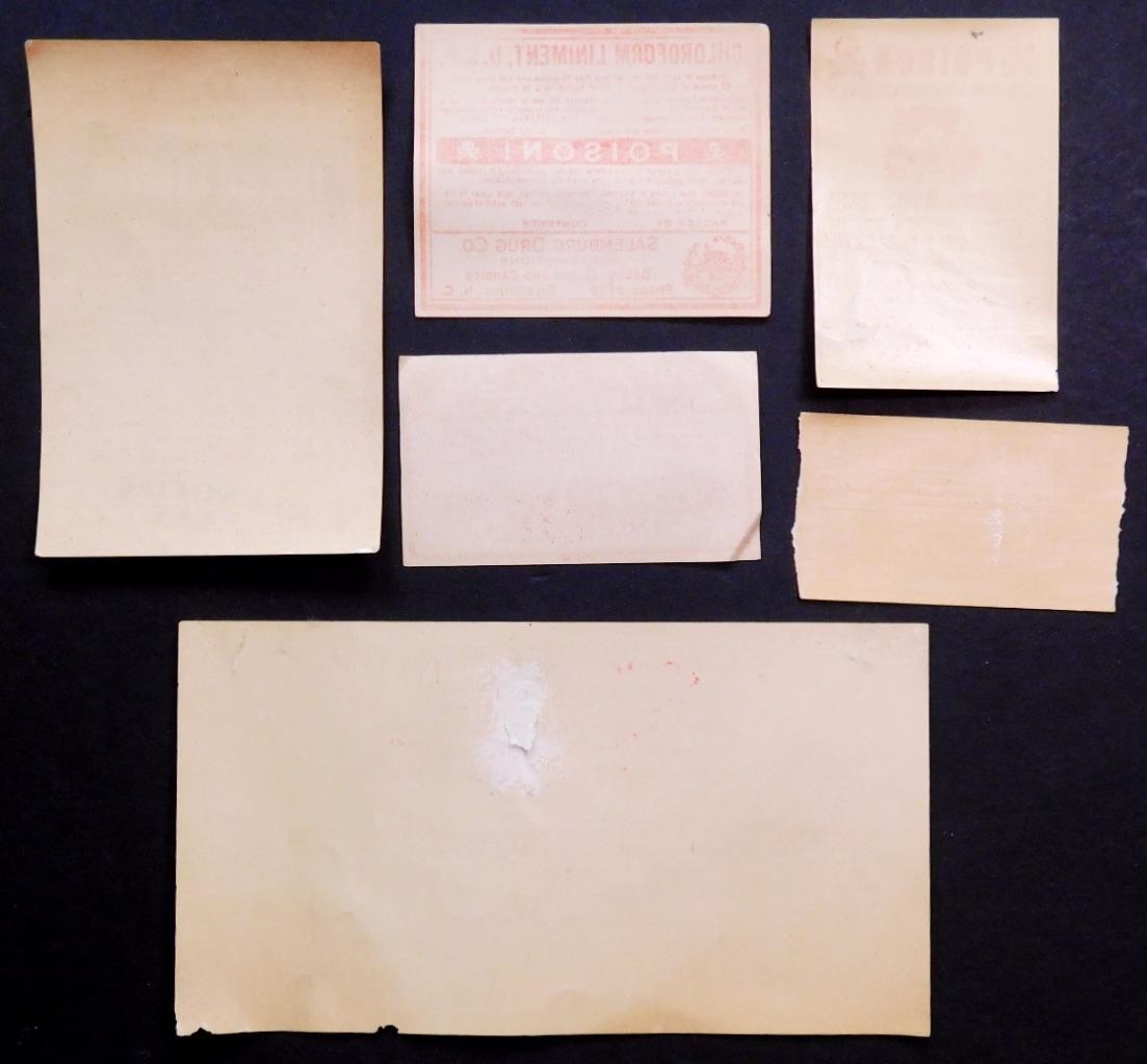 Original Poison Pharmacy Labels Human/Animal DDT Wood Alcohol Sugar of Lead s1-1