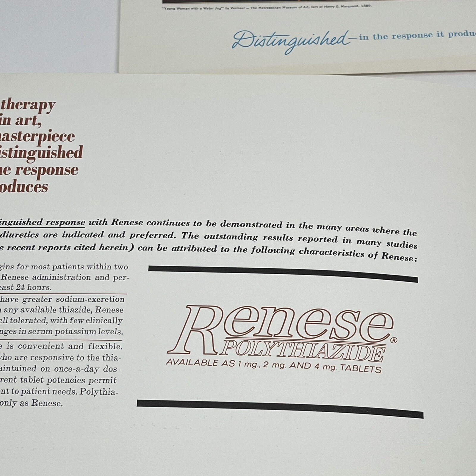 1963 Pfizer Renese Drug Advertising Distinguished Art Prints Brochure Lot Of 4