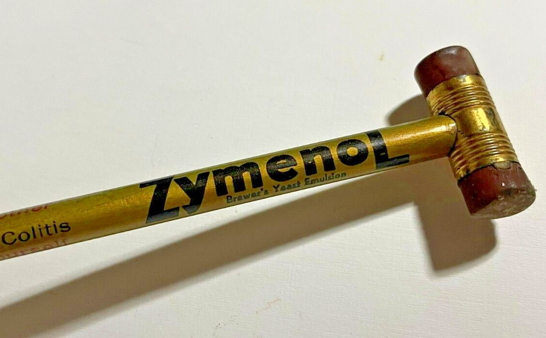 EVANSTON IL Otis Glidden ZYMENOL YEAST CONSTIPATION Advertising Pencil 1930s