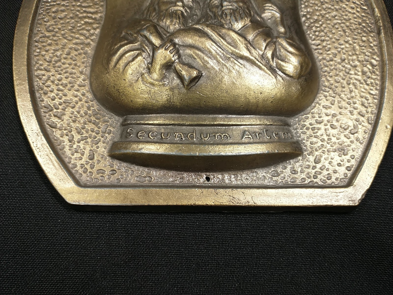 Cosmas & Damian 350 AD Secundum Artem RX Brass Plaque 1980 Promo Pharmaceutical