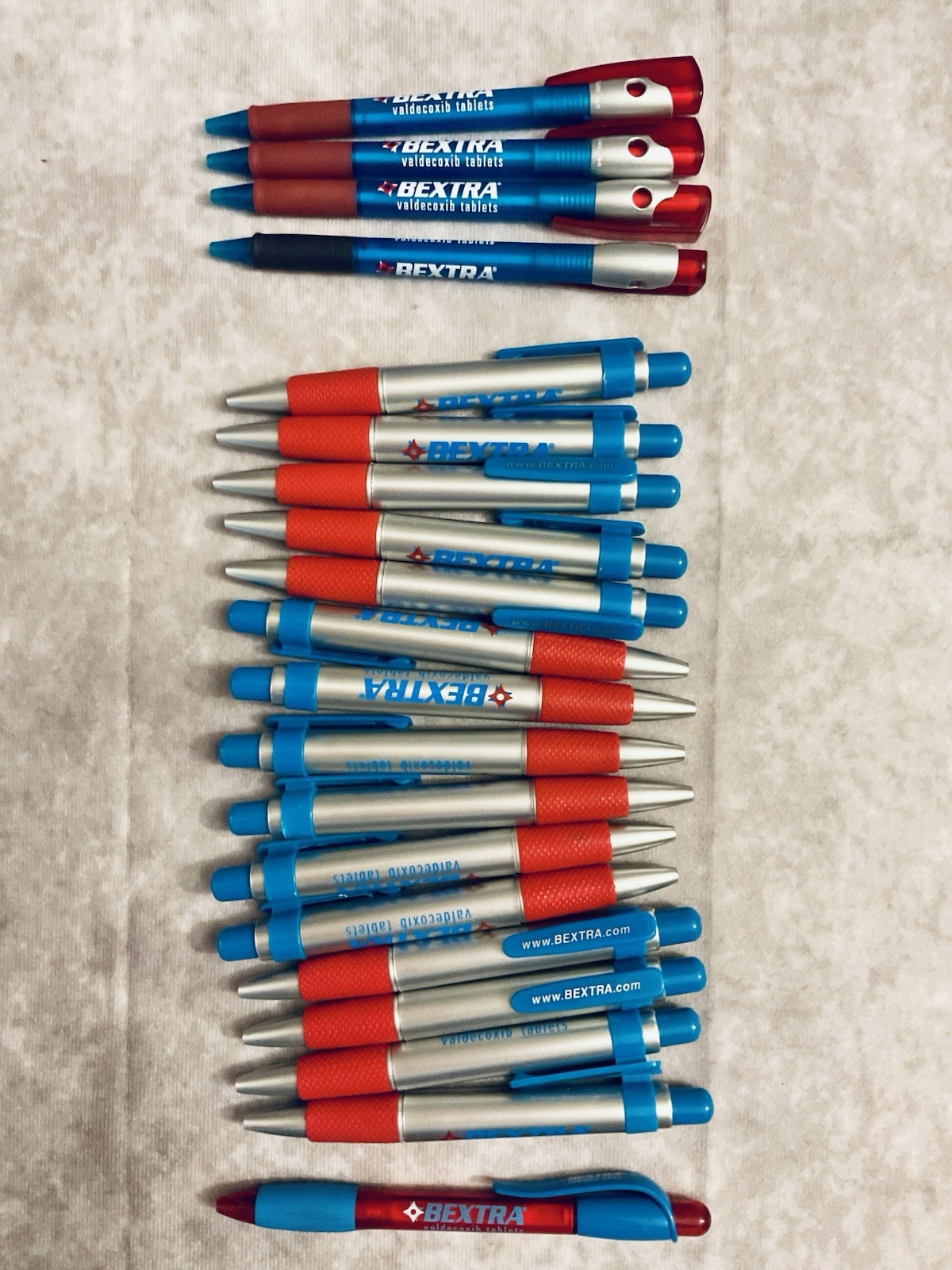 BEXTRA PHARMACEUTICAL REP PEN RETRACTABLE REFILLABLE LOT OF 20 OLD STOCK