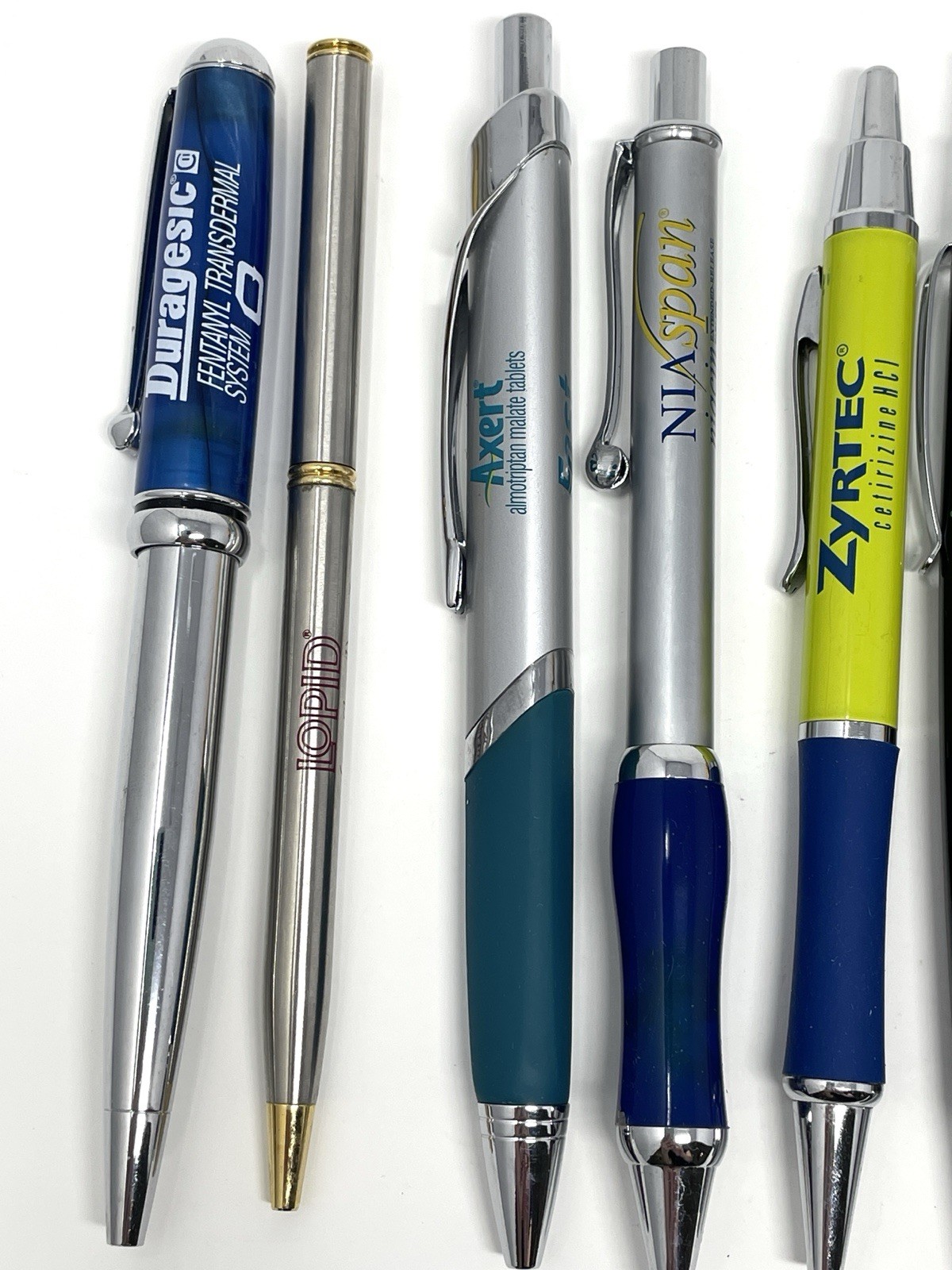 Lot of 18 Pharma Pharmaceutical Logo Ink Pens Duragesic Xopenex Axid Claritin