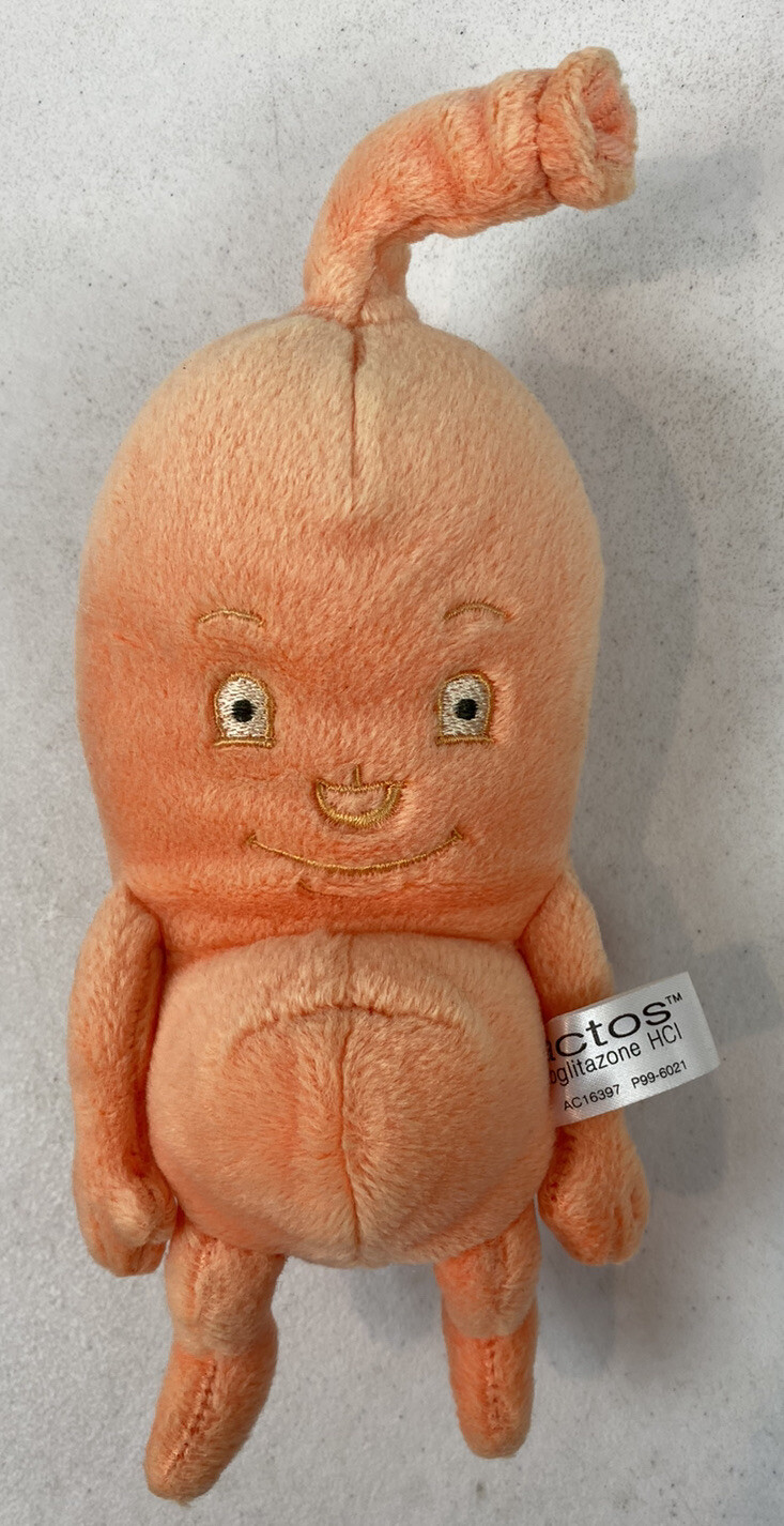 ACTOS PIOGLITAZONE 7″ Plush Beanie STOMACH Medical Advertising Rep Diet #22H