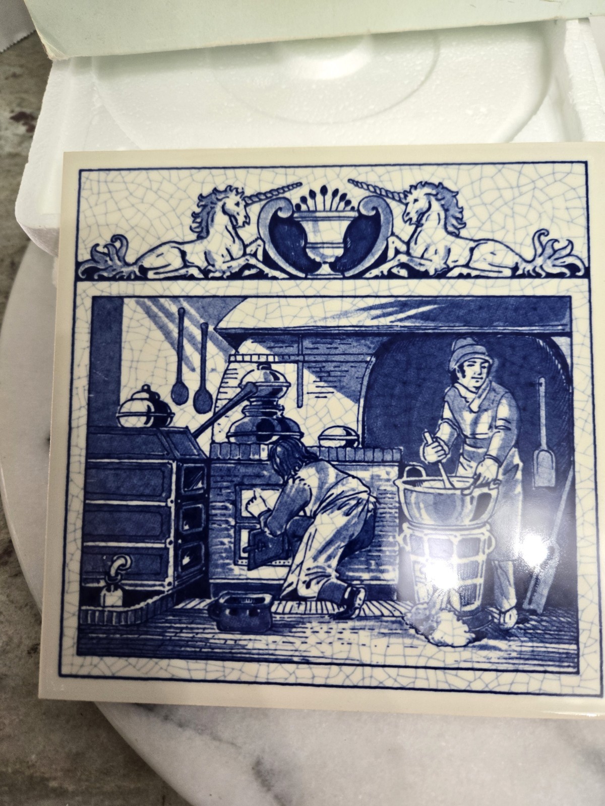 BURROUGHS WELLCOME Pharmacy English Pill Tile Pharmacist’s Laboratory DELFT 6X6