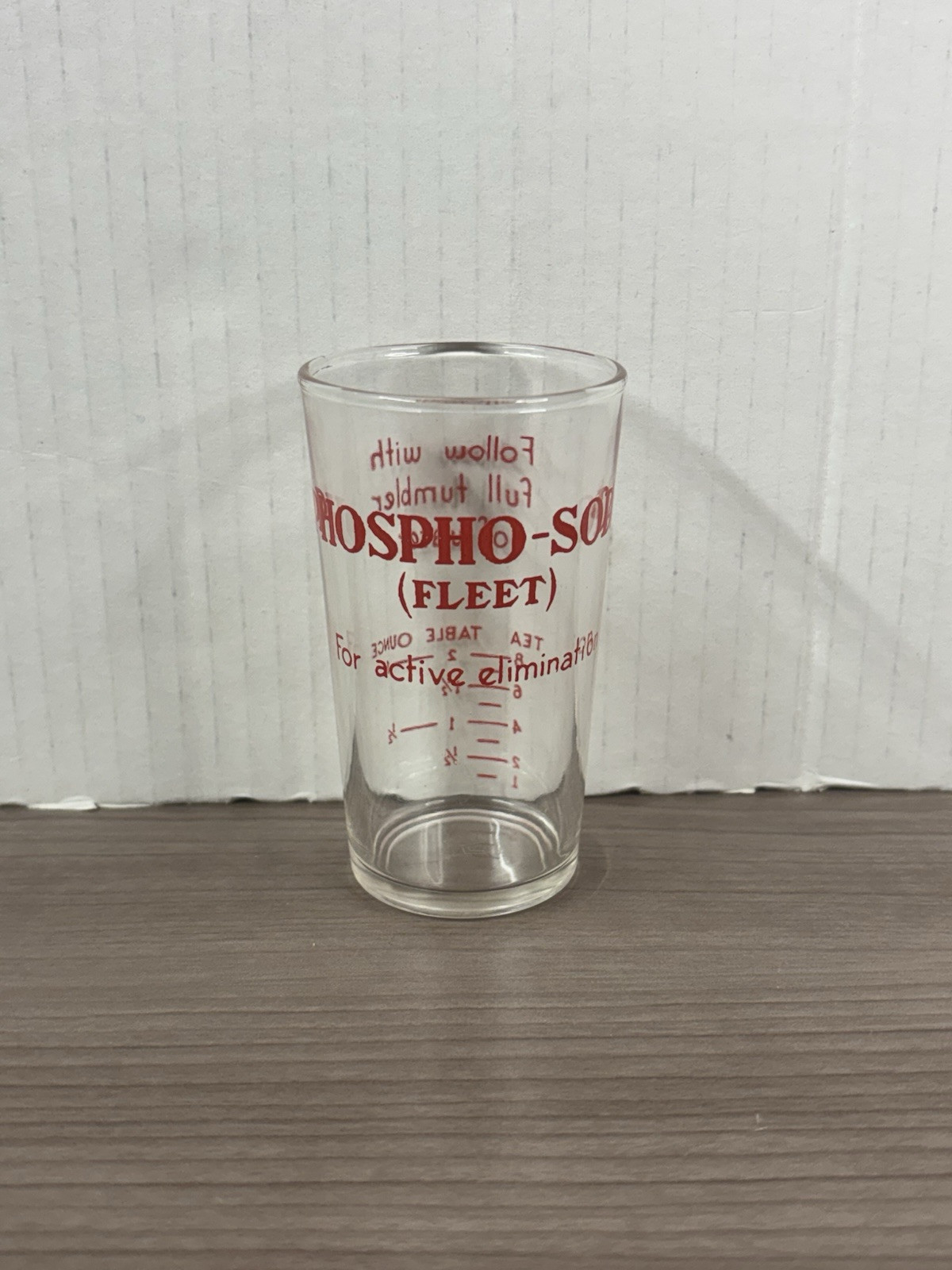 Vintage Medical Glass Phospho-Soda (Fleet) Shot Glass Measuring Cup