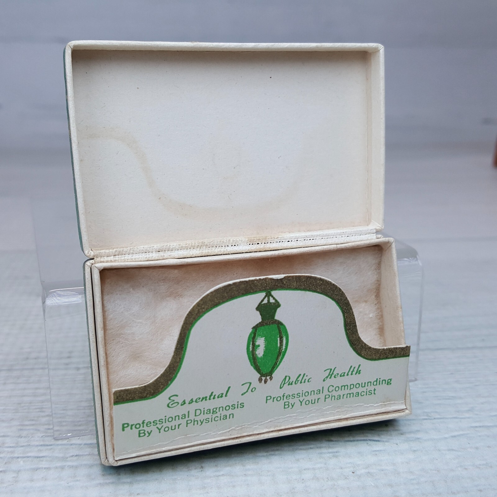 Vintage Harvey & Carey Prescription Service Hinged Pill Box Pharmacy 2.5 x 1.5″
