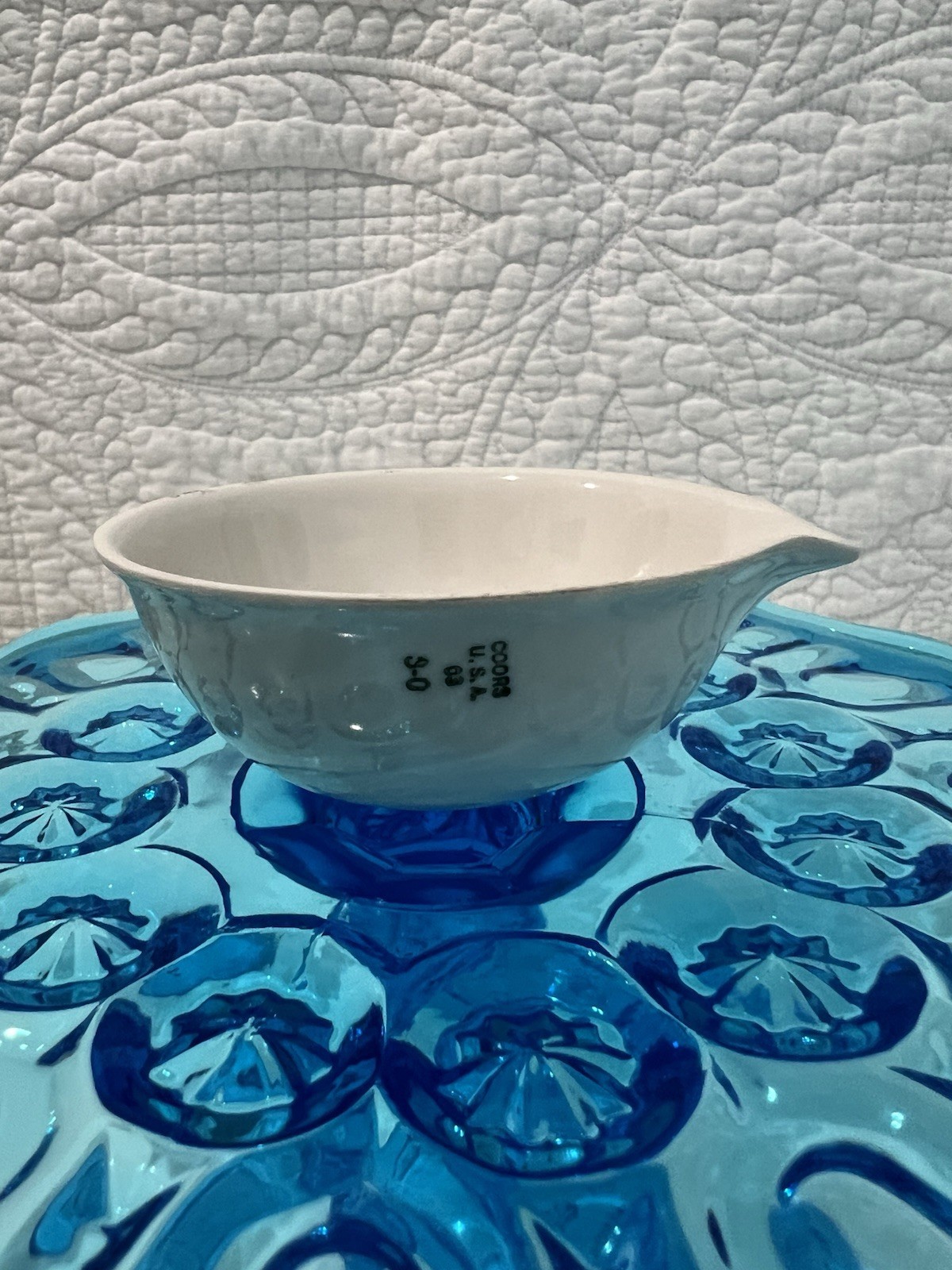 Vintage Coors USA Apothecary Porcelain Evaporating Lab Dish Spout Bowl 03 3 Inch