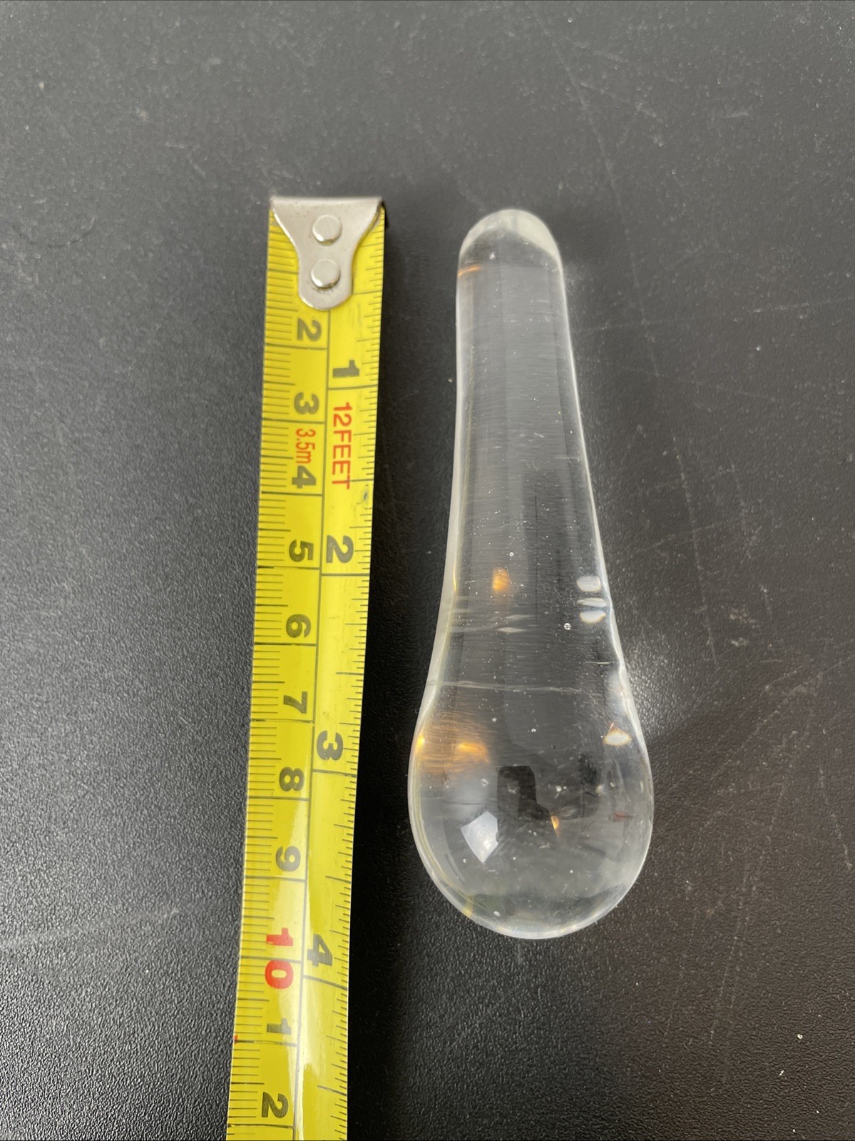 1 Clear Glass PHARMACY PESTLE Small Vintage Antique