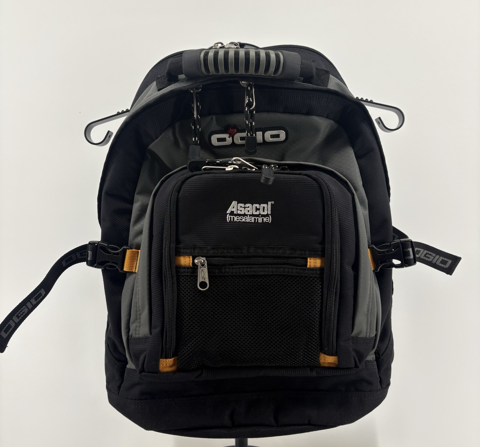 Vintage Asacol (mesalamine) OGIO Prodigy Grey Black Multi pocket Backpack VGUC