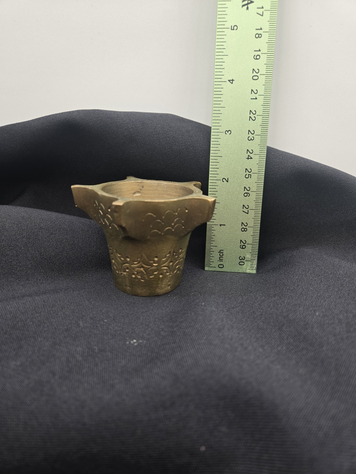 Vintage Solid Brass Mortar And Pestle, 2 X 2.75 And 3.75Inches