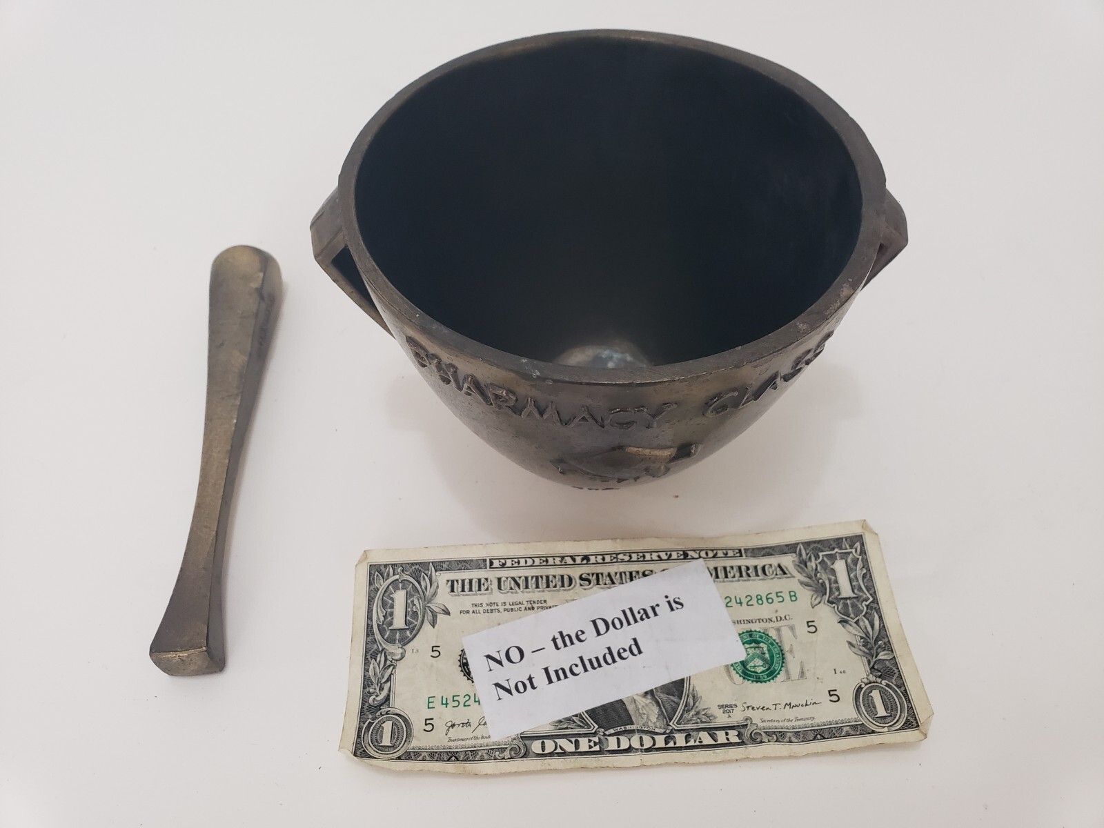 Schering Bronze Mortar & Pestle Apothecary Vintage 1976 Secondum Artem Pharmacy