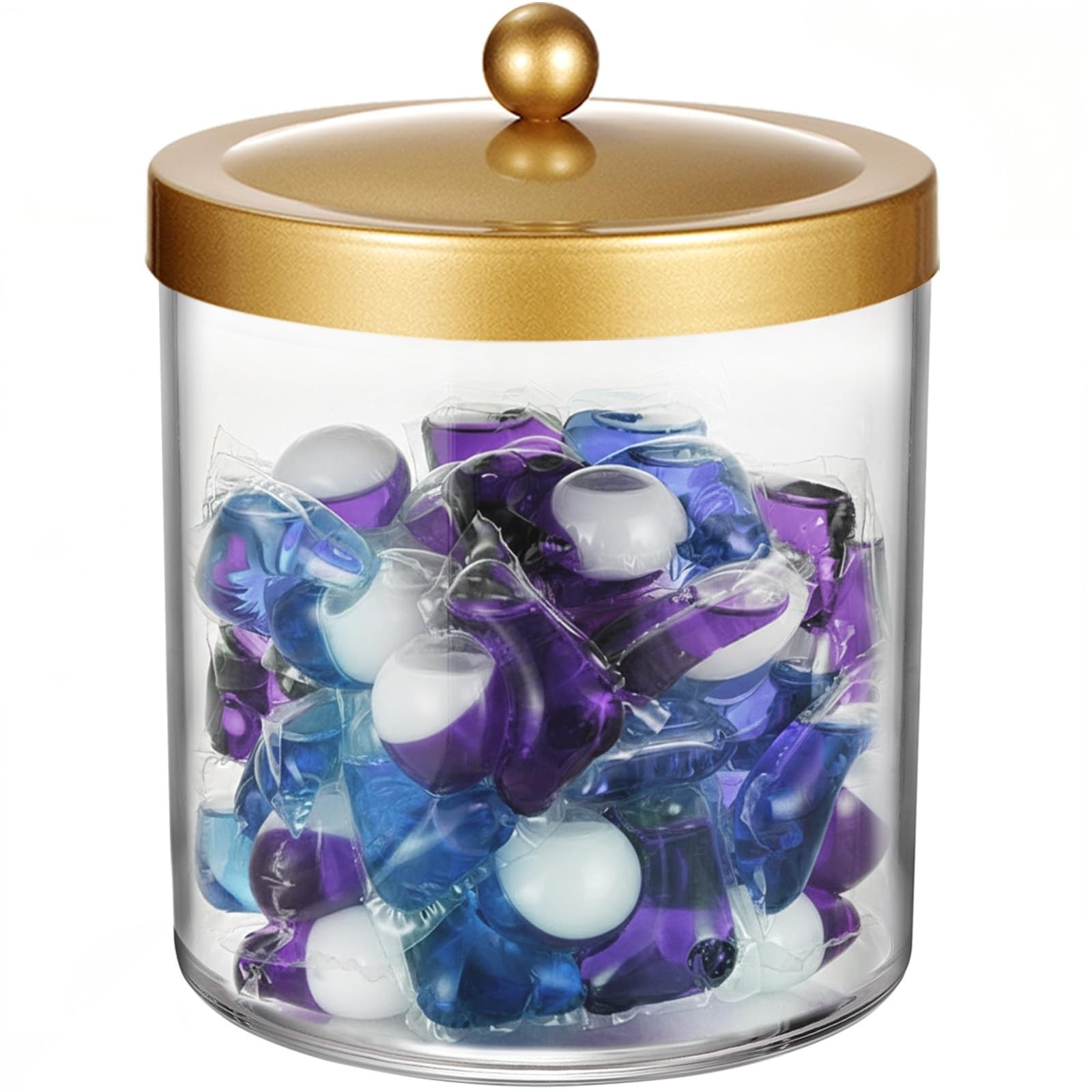 Amolliar 50 Oz Apothecary Jar – Clear Container with Stainless Steel Lid, Pla…