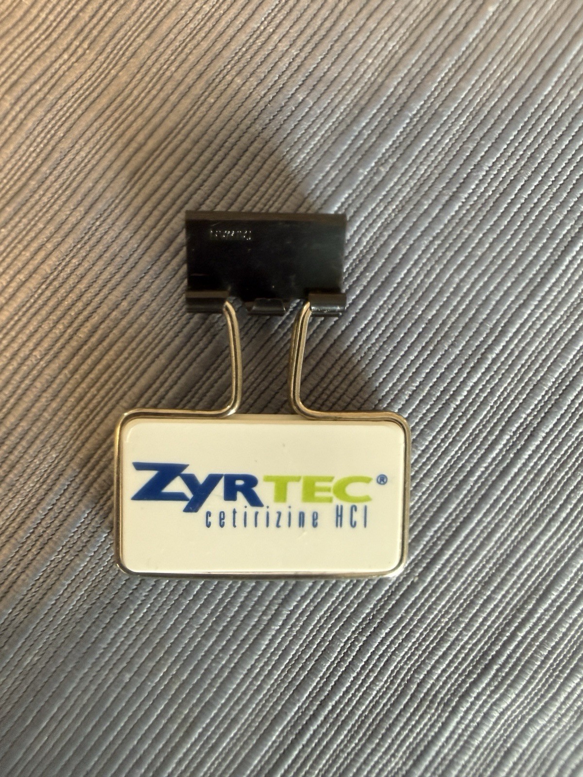 Zyrtec Brand Logo Pharmaceutical Advertising Binder Clip Sales Promotional Item