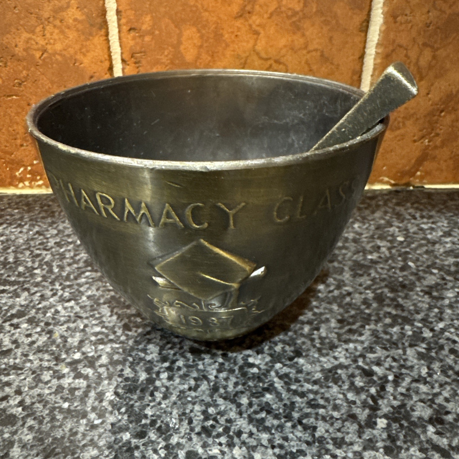Vintage Schering Corp Pharmacy Class 1987 Secundum Artem Mortar and Pestle