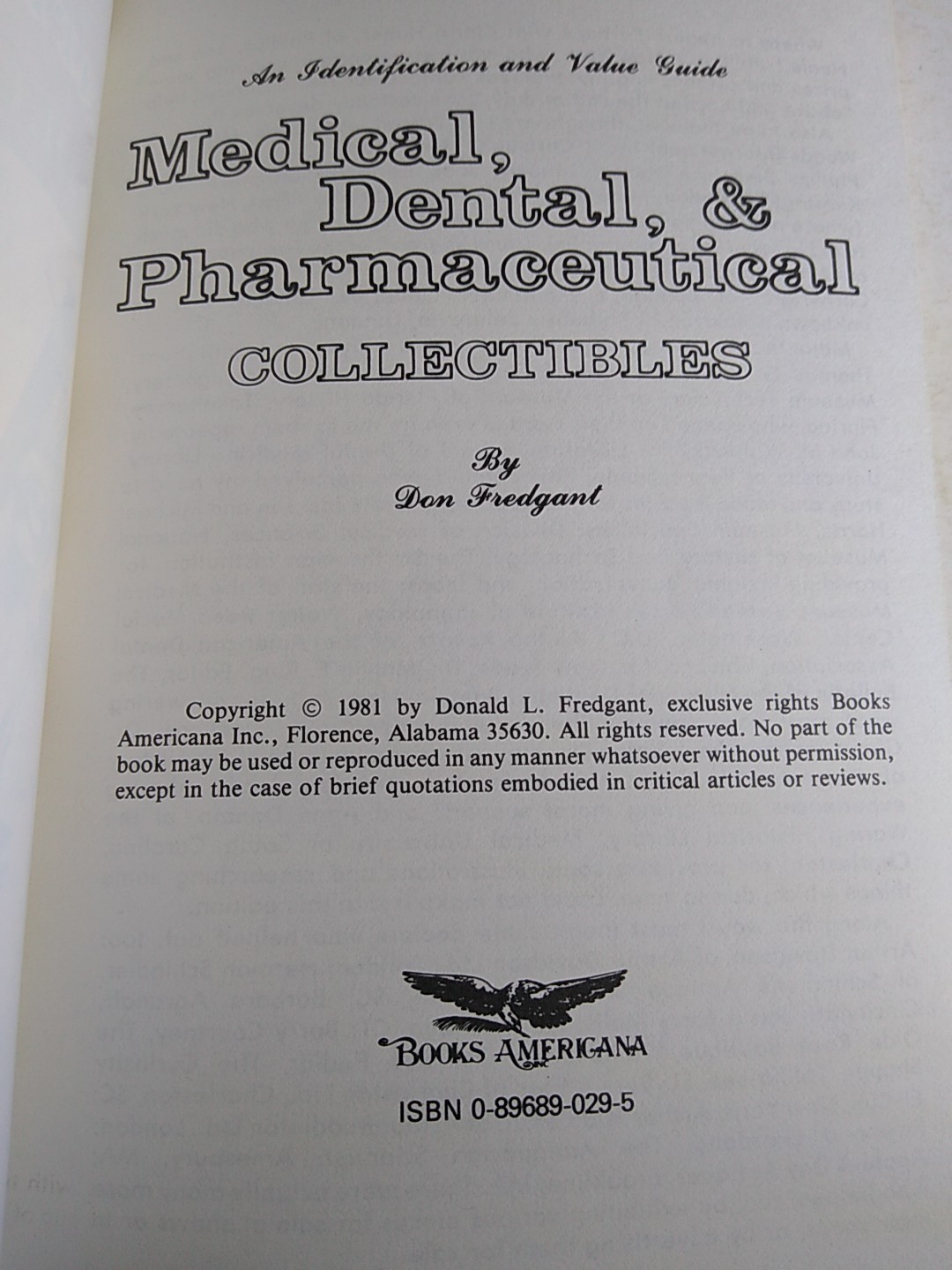 Vintage 1981 Medical, Dental, & Pharmaceutical Collectibles by Don Fredgant