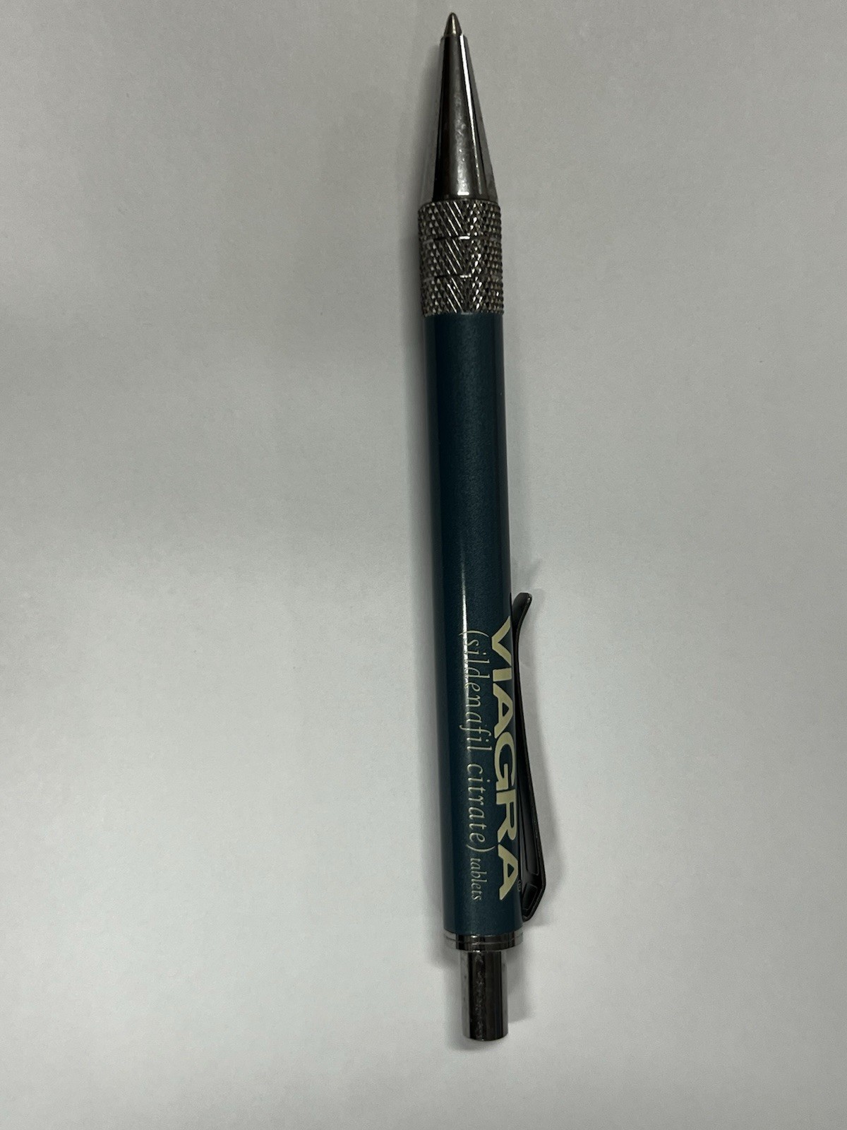 Drug Rep VIAGRA Collectible Heavy Metal Click Pen RARE Black Ink Works Vintage