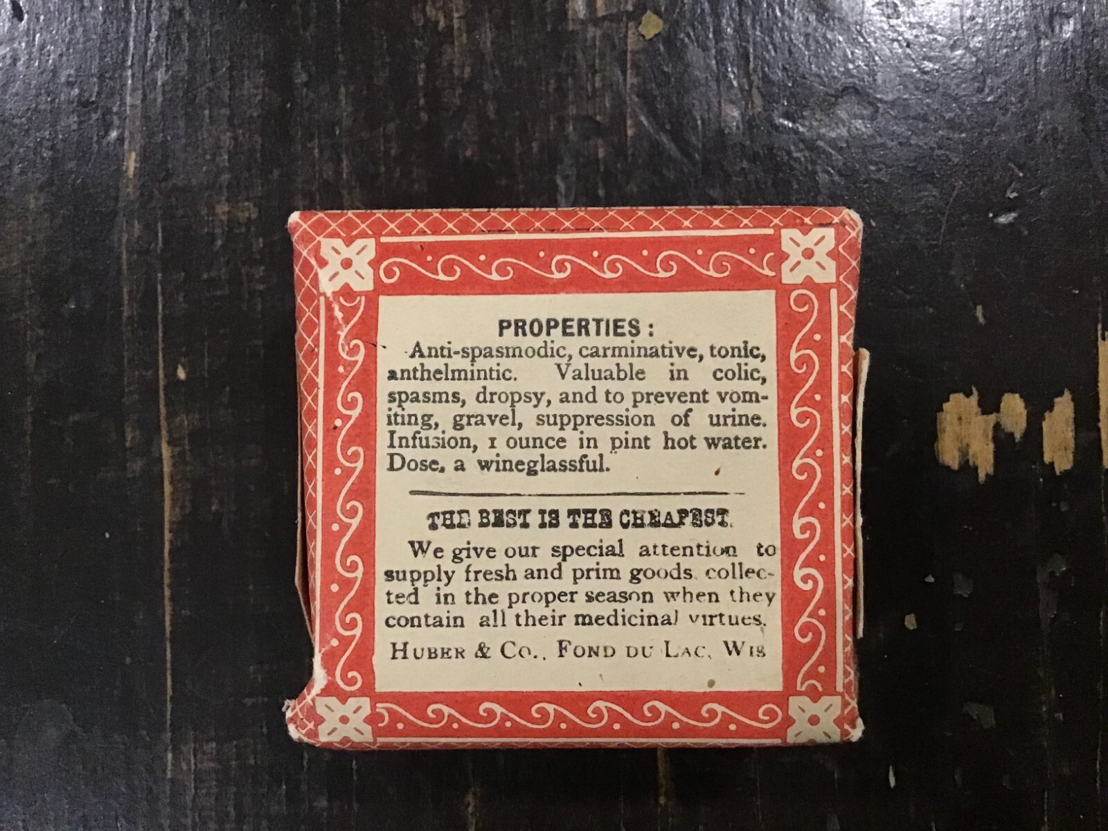 Vintage Huber & Co. Spearmint Mentha Viridis 1900s Pharmacy