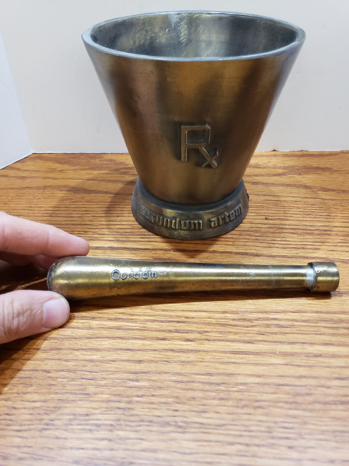 vintage 1967 Schering metal Mortar and Pestle 5th Edition William Procter Jr