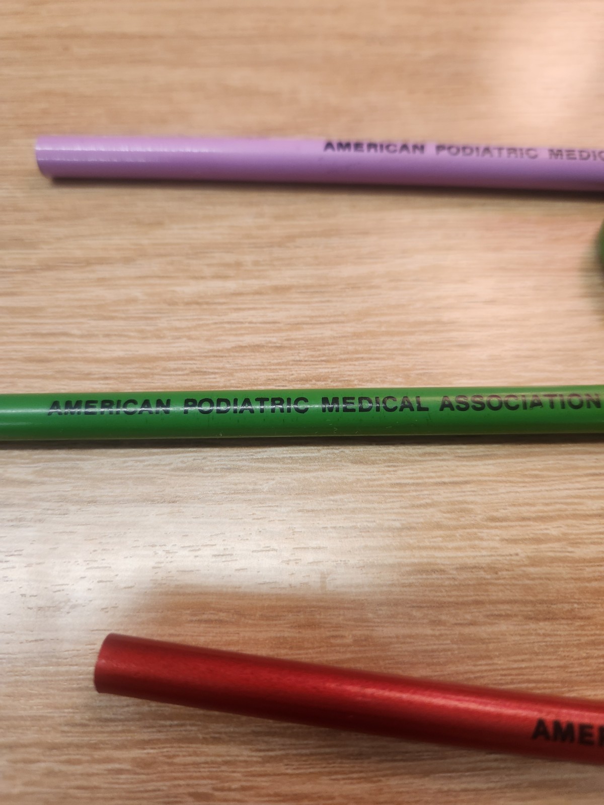 Lot Of 3 Promotional Pencils Foot Shaped American Podiatric Medical Association