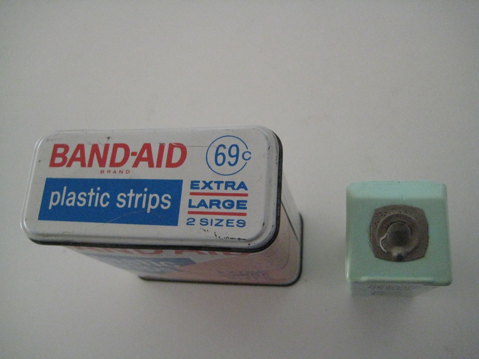 Vintage Band-Aid Tin and Plastic Johnson & Johnson Dental Floss Dispenser