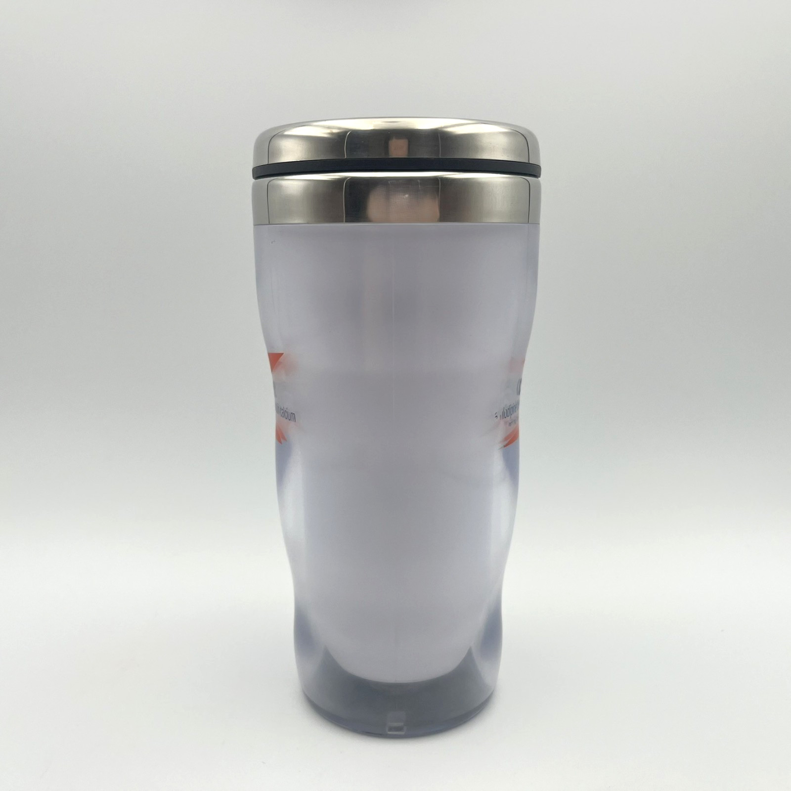 Caduet Curvy Double Wall Tumbler Travel Coffee Mug Cup Pharma Ad Marketing Promo