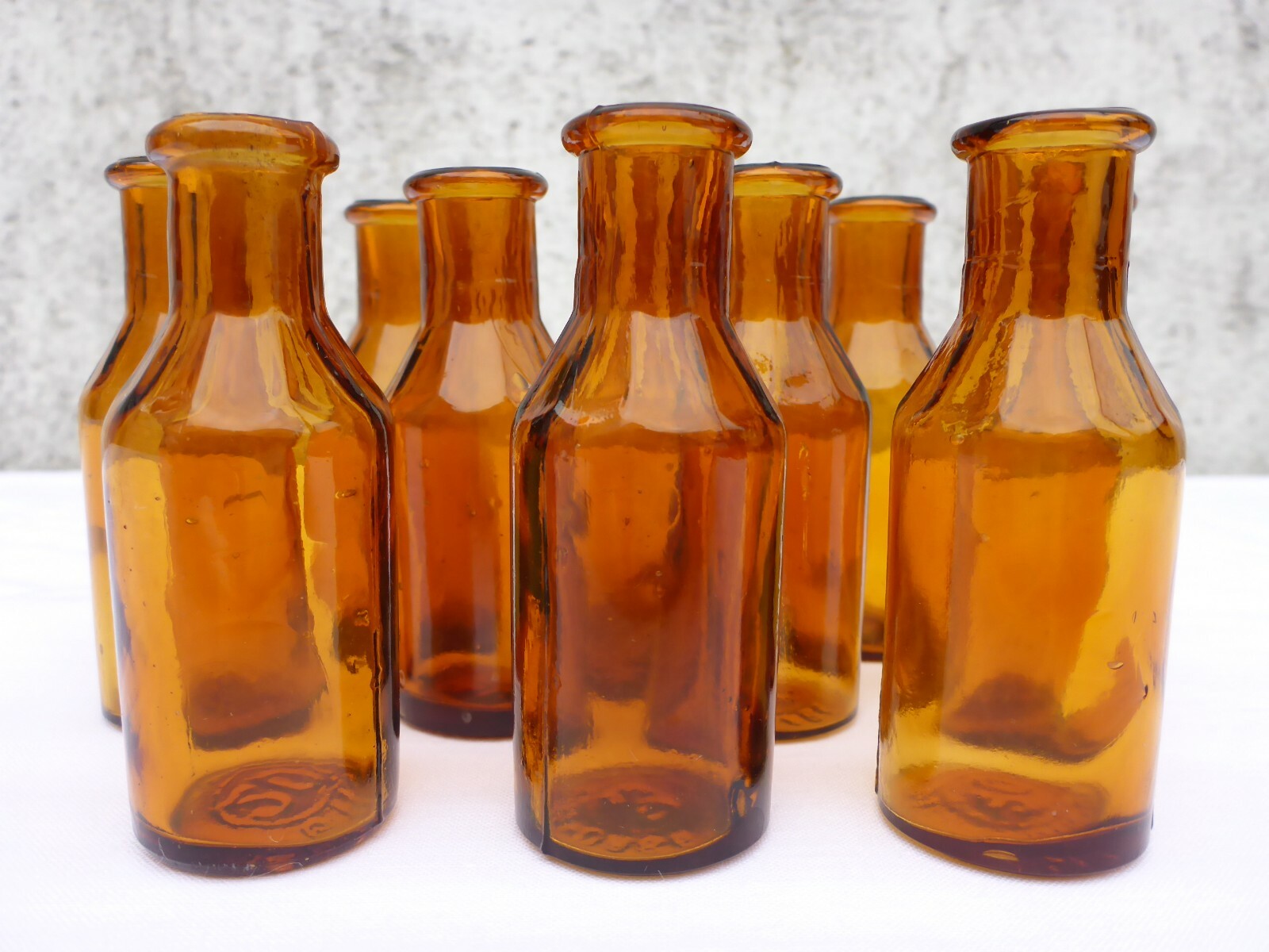 5 X Old Braune Medicine Glas Pharmacy Pharmacist Bottle 0.7oz Approx. 3in Braun