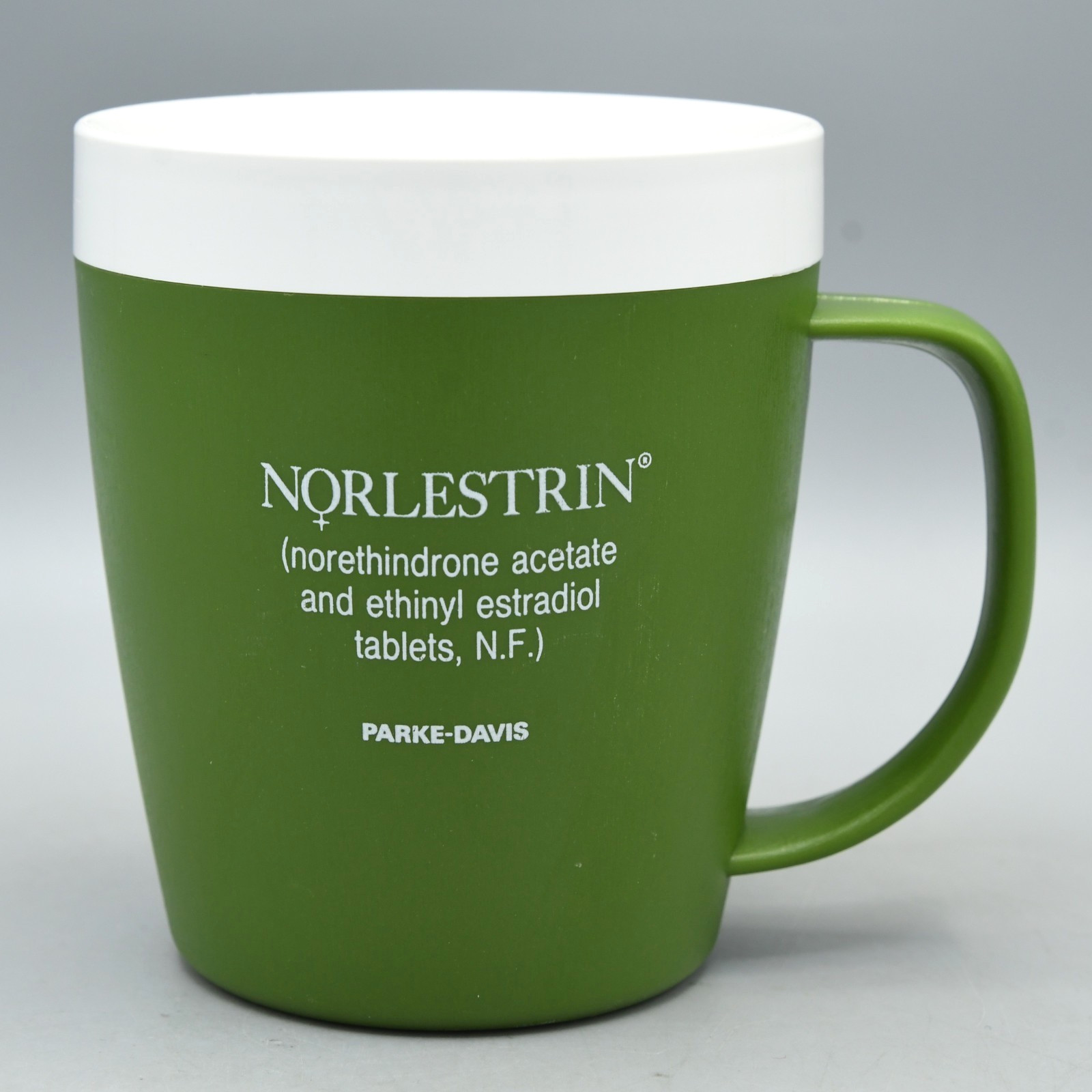 Norlestrin Birth Control Cup Therm Ware Parke Davis Pharmaceutical Advertising