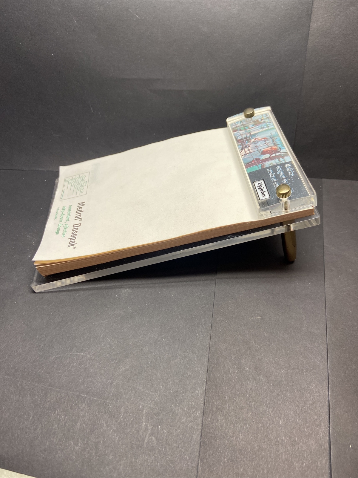 1966 Vtg Advertising Upjohn Dr Script Desk Pad Medrol Medicine Pharmaceuticals