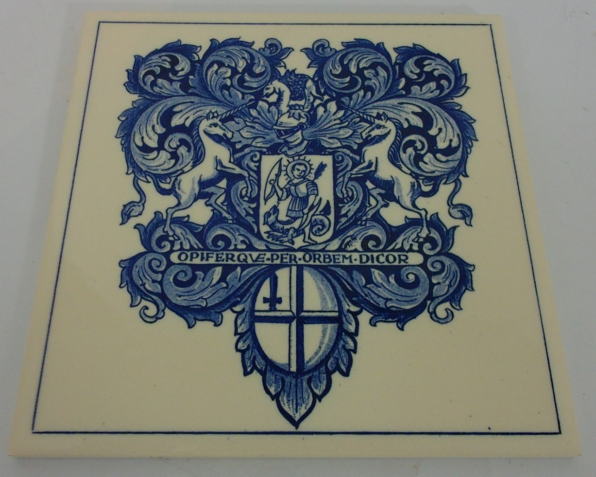 Burroughs Wellcome Co Delft Holland Blue & White Pharmacy Pill Tile Apollo #15