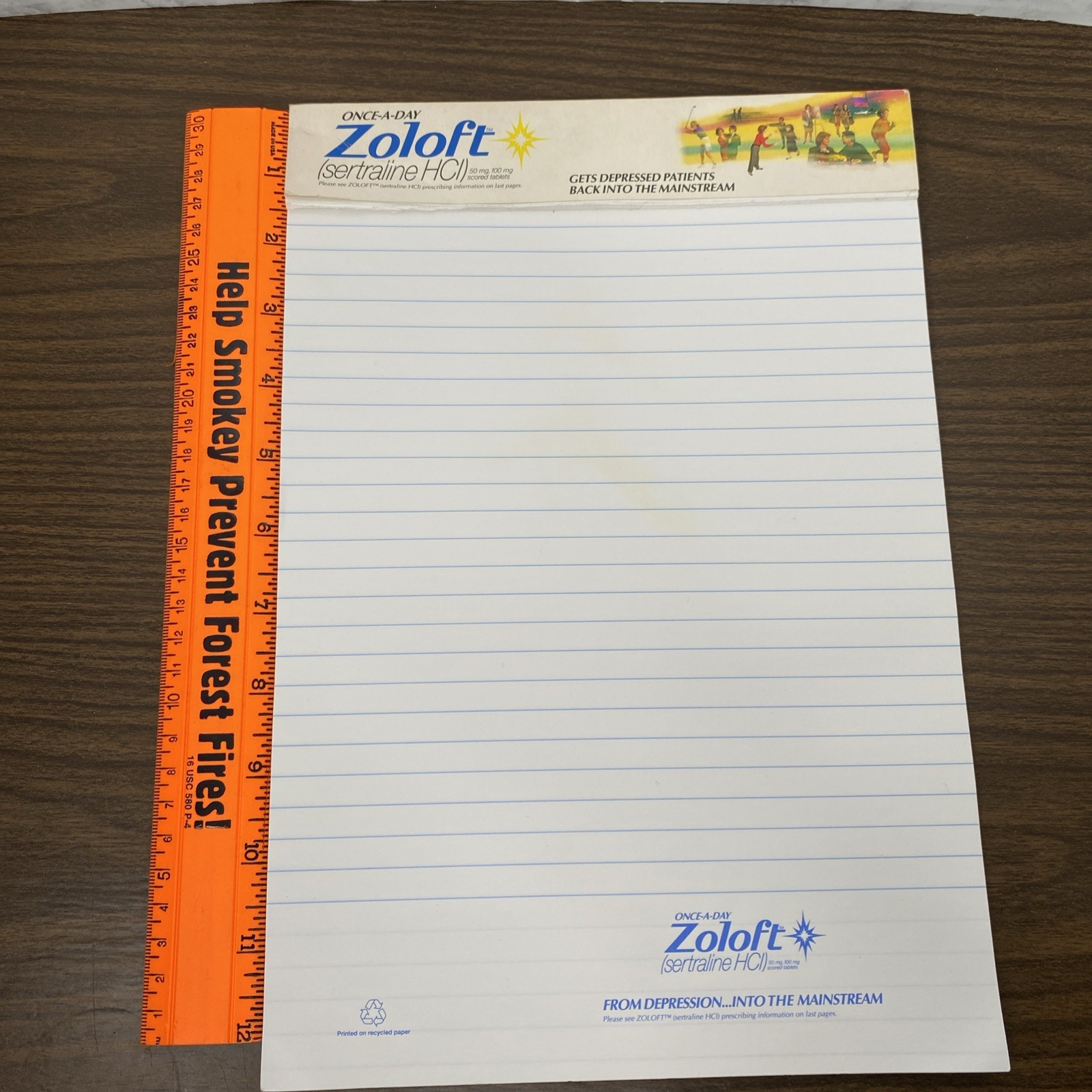 VTG 1992 Zoloft Drug Rep Collectible Doctor Notepad 8.5 x 12.5” Pharmaceutical