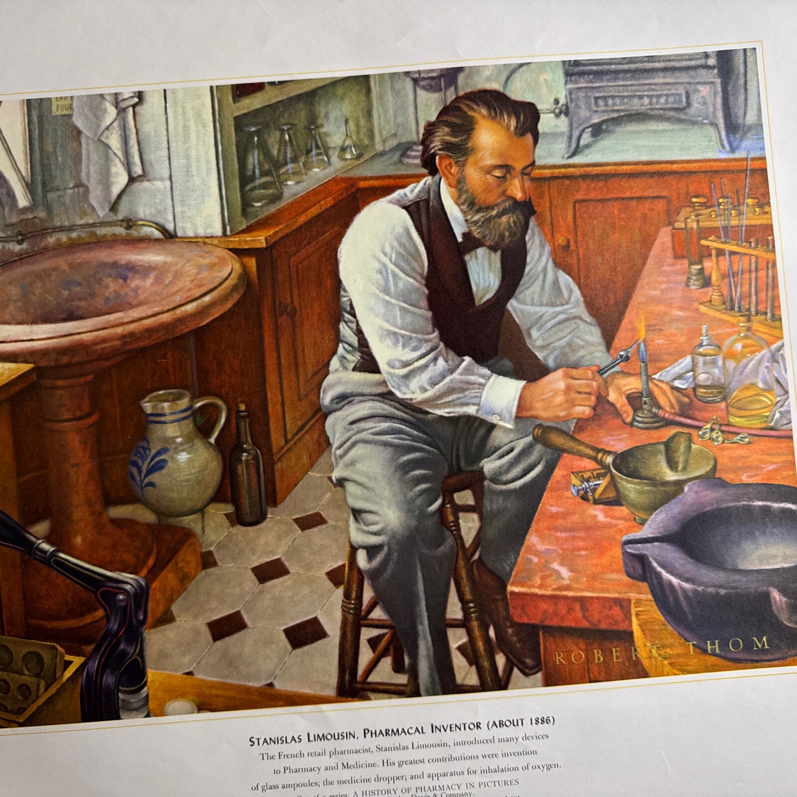 A HISTORY OF PHARMACY IN PICTURES 1954 PRINT#34 Great Gift For Doctor 22″×18″