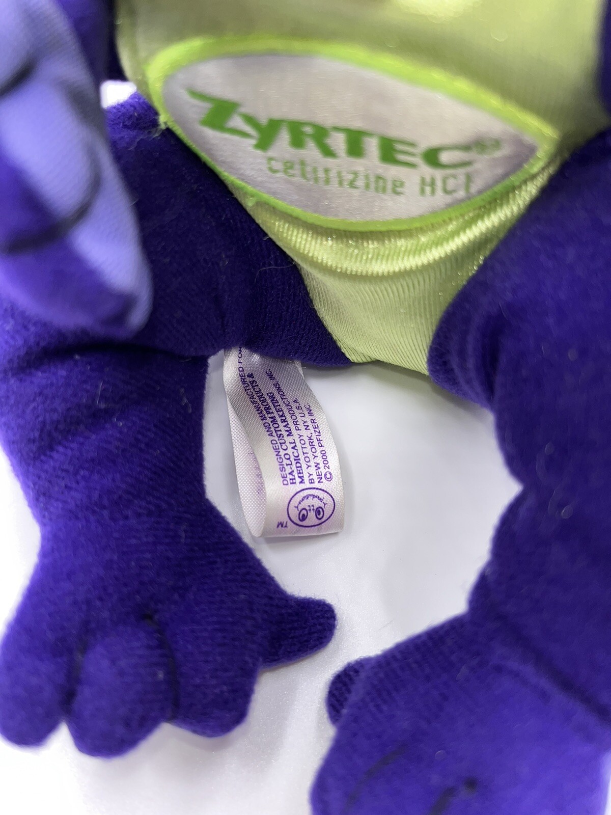 ZYRTEC Purple Plush Gorilla Monkey Stuffed Toy Pharmaceutical Advertisement 6”