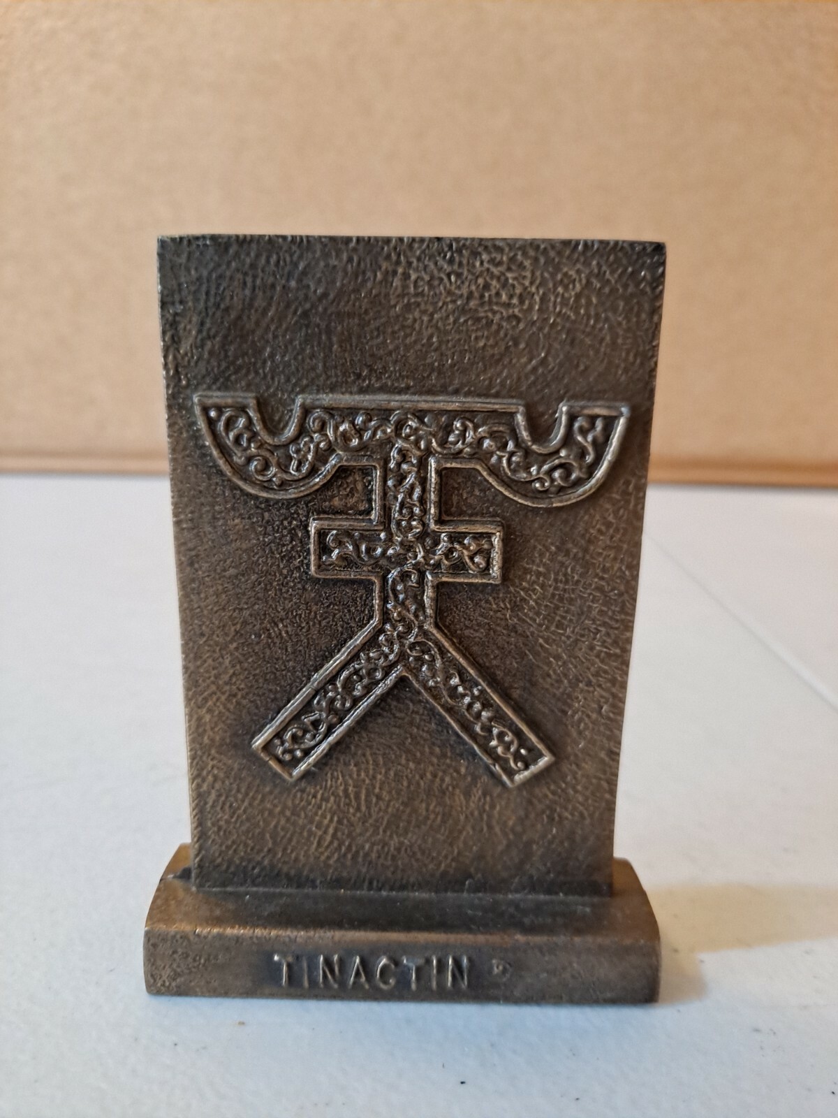 Vintage Pharmacy Brass Paperweight Tinactin Promotion Advertising Symbol