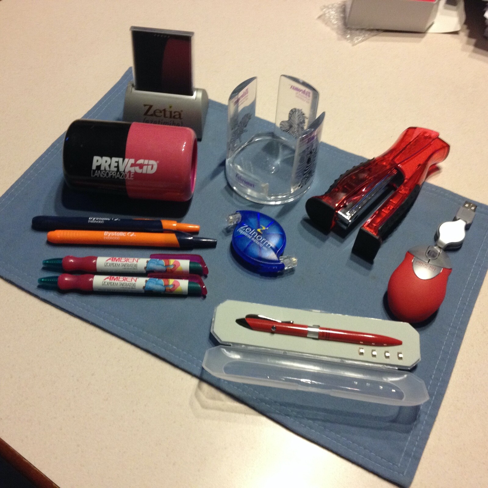 Assorted drug rep collectables