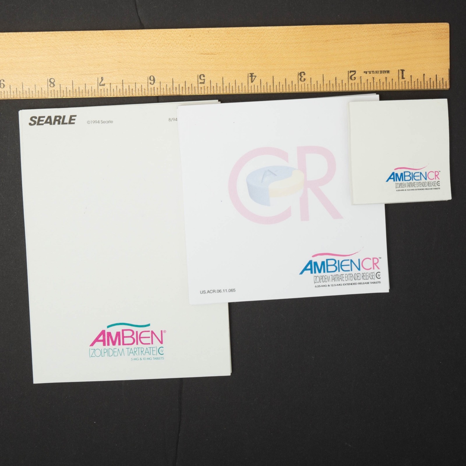 Pharmaceutical Drug Rep AmBien CR Partial Sticky Note Pads Searle Ephemera