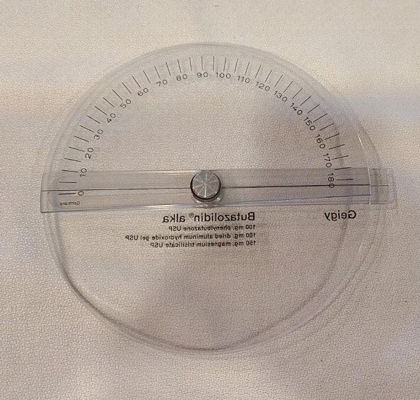 BUTAZOLIDIN alka drug promo item Geigy Germany Protractor