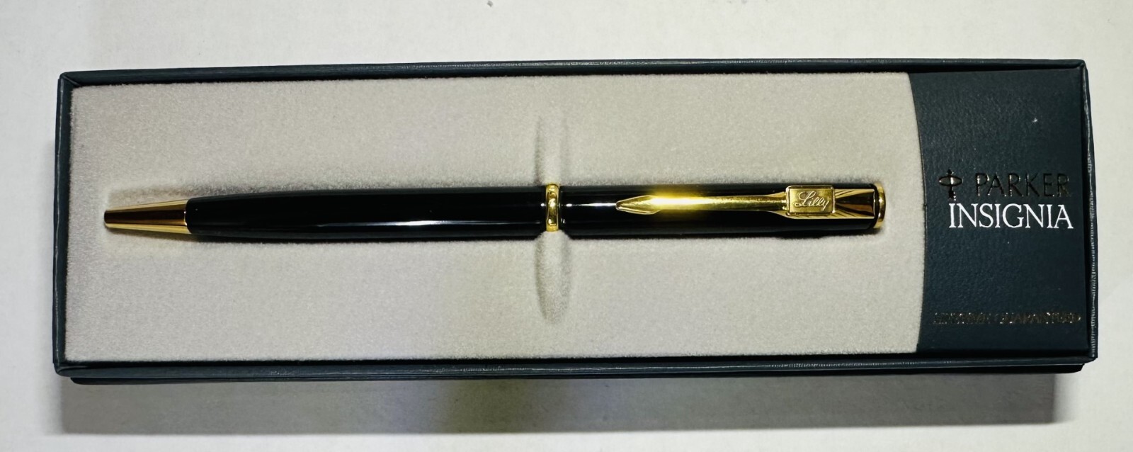 PARKER Insignia Pen with LILLY Die Struck Emblem-VINTAGE Drug Rep Pharmaceutical