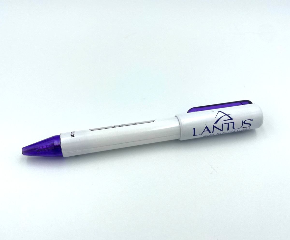 VERY RARE LANTUS Drug Rep Pen w/ Transparent “vial” on Side Pharma Swag- WORKS