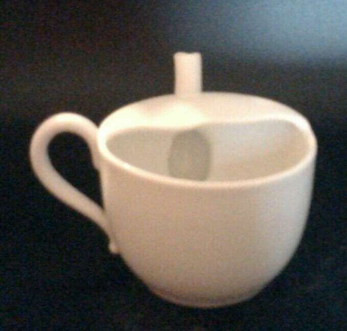Vintage W T & C Germany Infant or Invalid White Porcelain Medicine Cup / Feeder