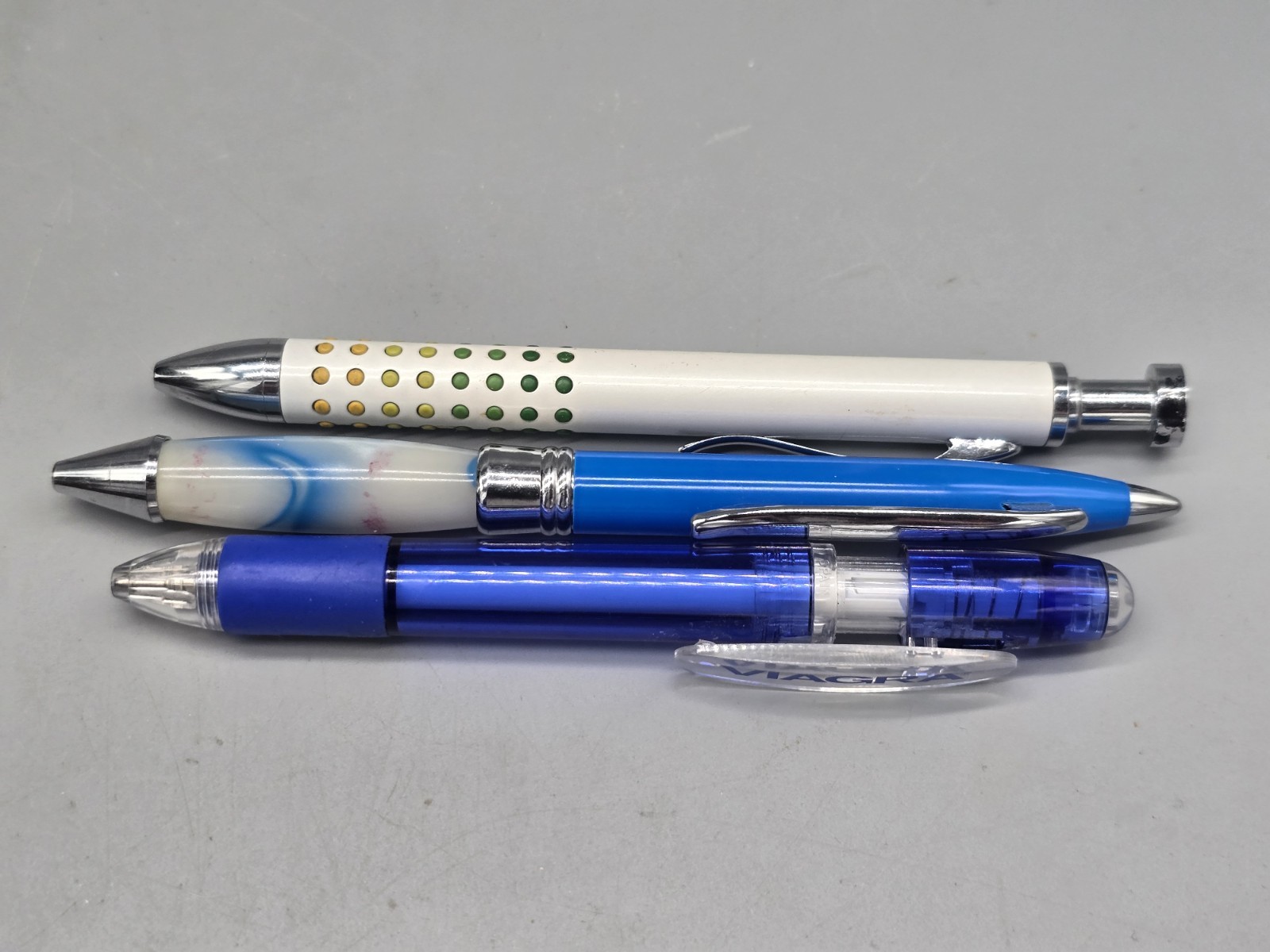 Vintage Viagra Cialis Drug Rep Promotional Ink Pens Lot Of 3 1 Plastic 2 metal