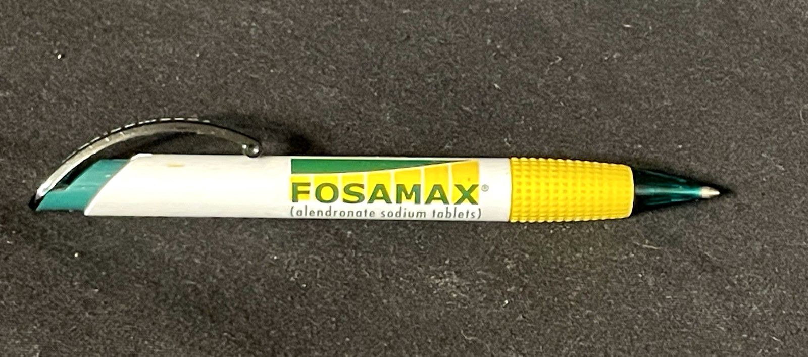 Pharmaceutical Drug Ink Rep Vintage Pen Fosamax Collectible Yellow Green Rare