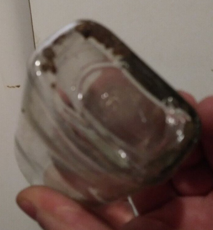 Vintage Rectangular Bottle, Clear Glass, Perfume or Pharmacy