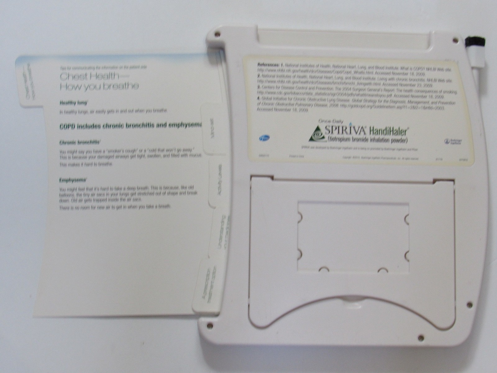 Spiriva COPD Medical Office Display Teaching Aid Drug Rep Pharmaceutical Promo