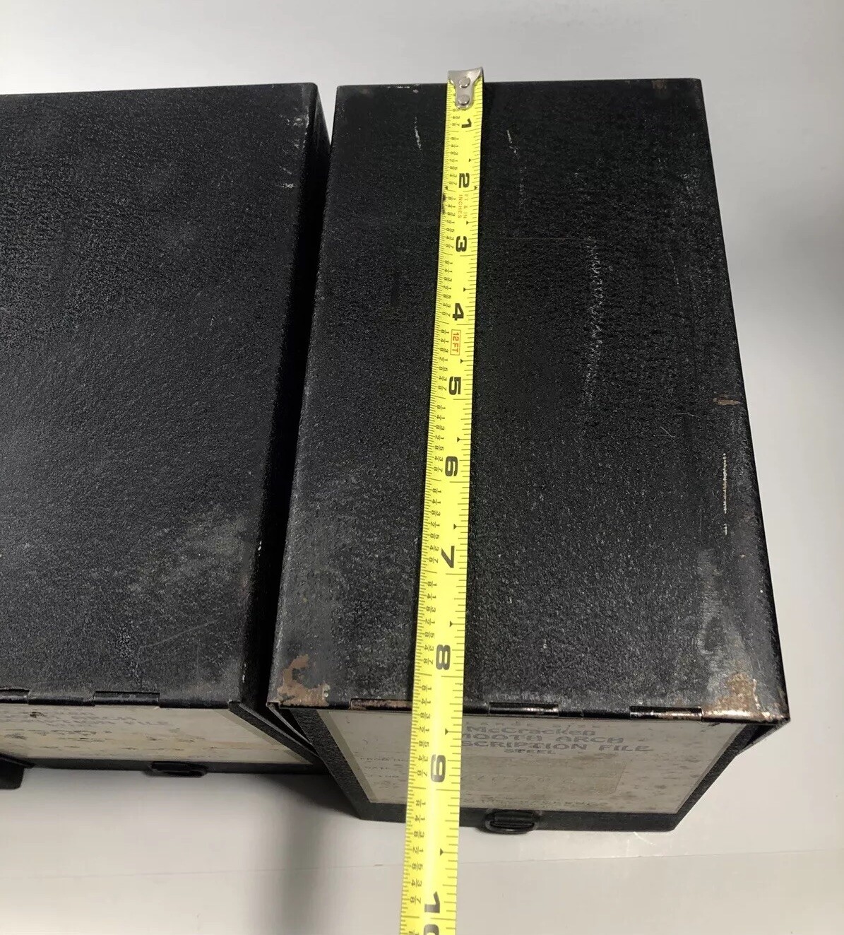 Vintage McCracken Metal File Pharmacy Prescription Box Industrial Rx Lot 3 Blk