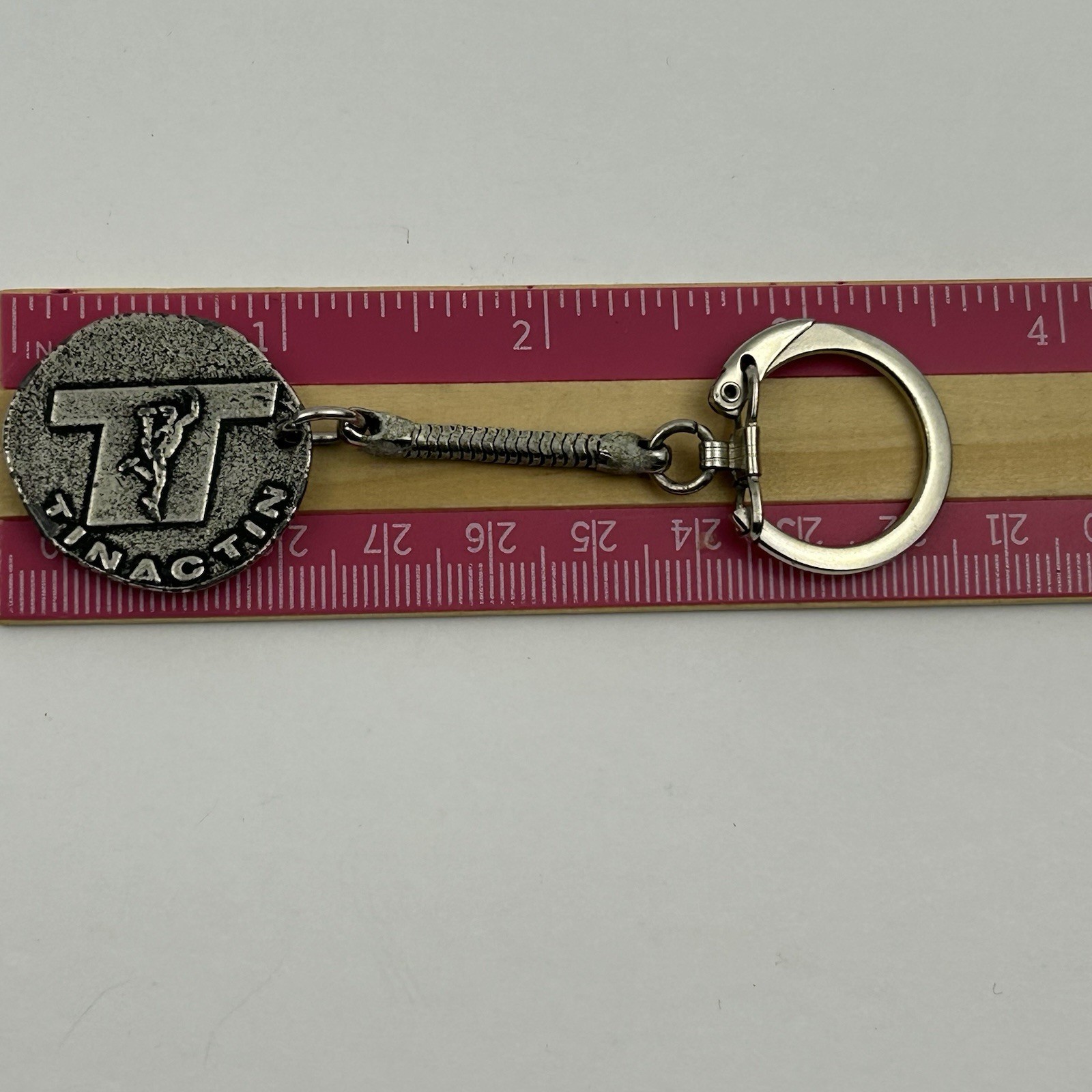 Vintage Tinactin Pharmaceutical Advertising Token Keychain – Wrestler Athlete