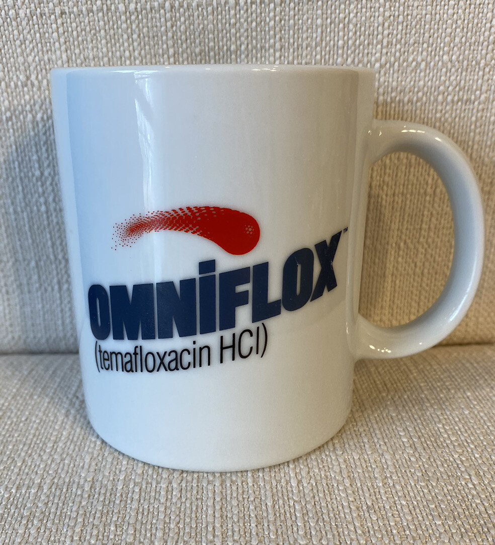 Omniflox Pharmaceutical Ad Medical Drug Mug Collectable Coffee Tea Cup