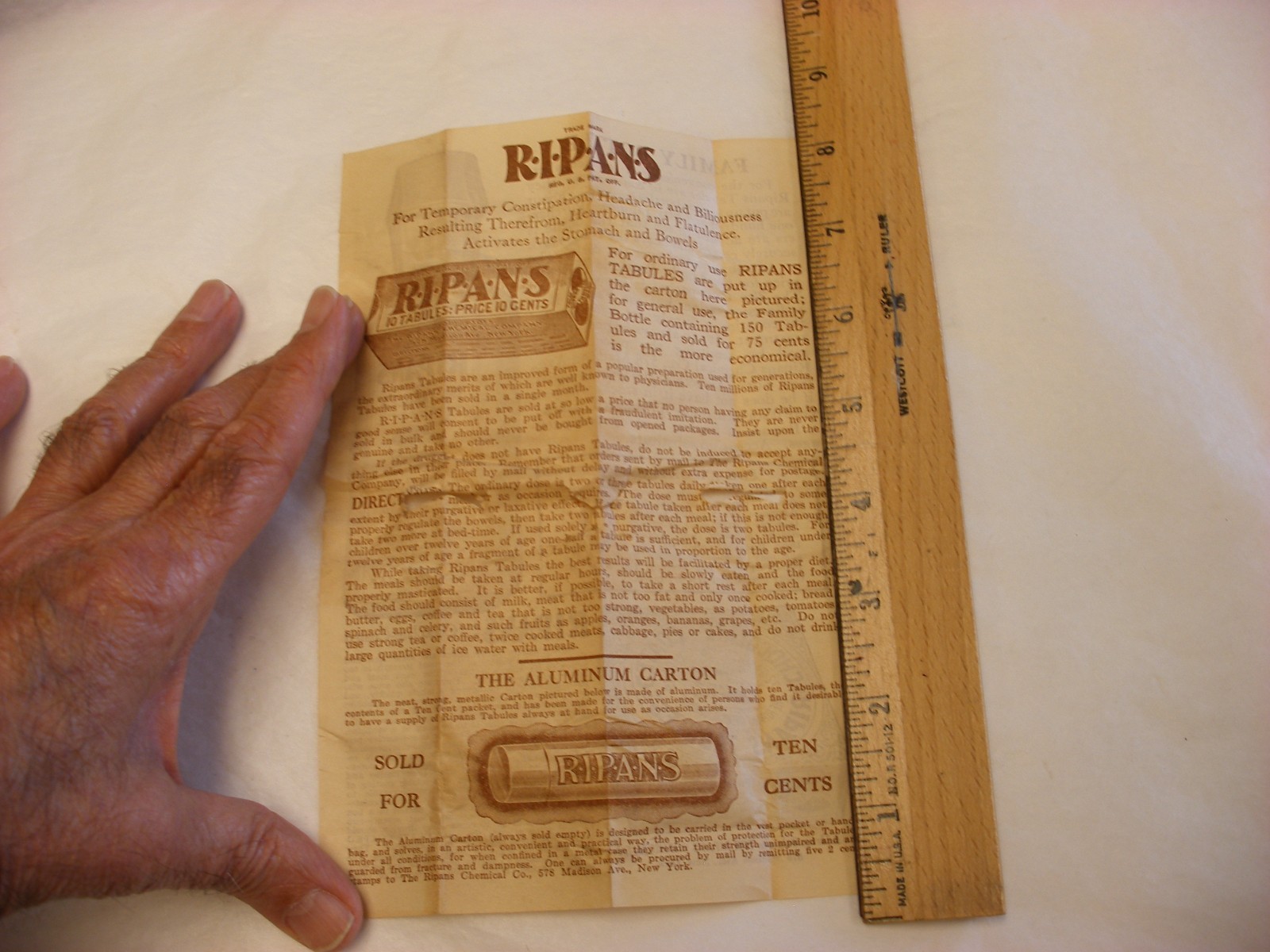 Vtg Medical Remedy Pharmacy Quack Cure – Chocolate Coated Ripans Tabules Tin