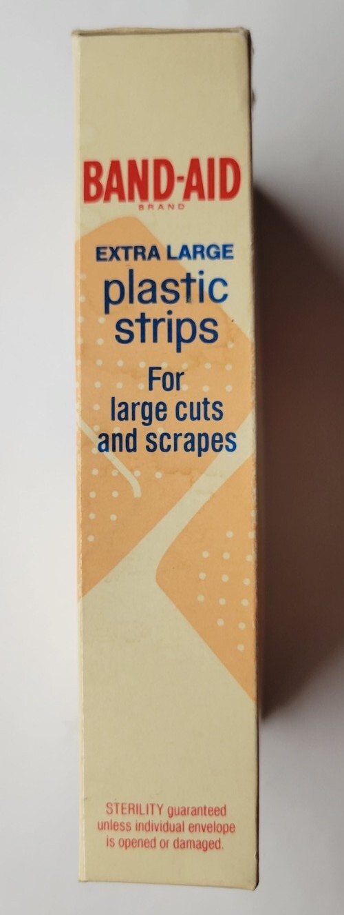 Vintage Band-Aid Extra Large Plastic Strips 2″ Bandages 10 Pack In Box