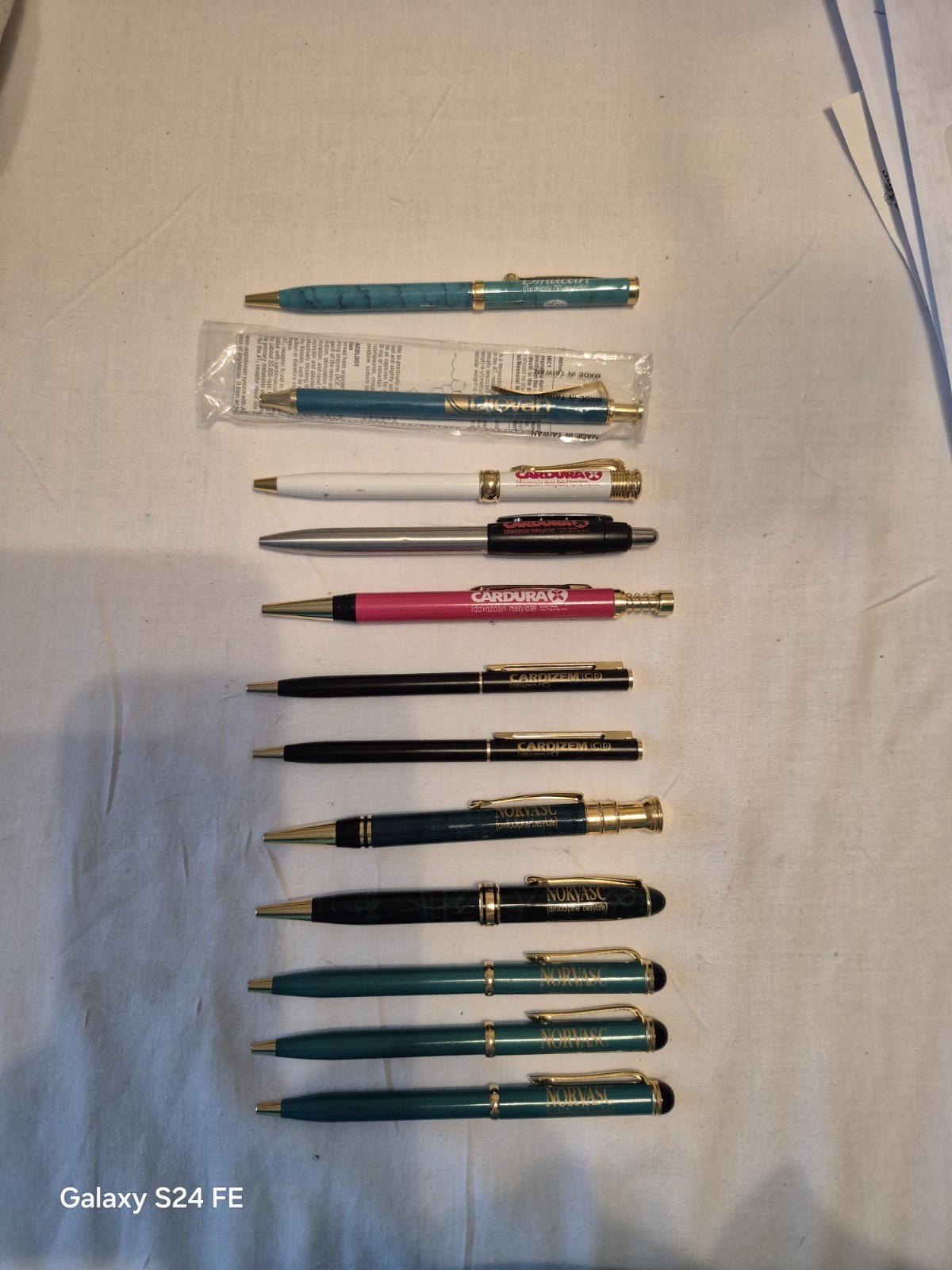 Pharmaceutical Rep Hard Metal Pens Lot Of 12